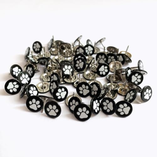 100PCS Flat Upholstery Tacks with Paw Pattern D11mm Black - color: 11mm Black