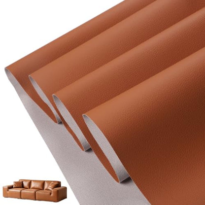 CDY Marine Vinyl Upholstery Fabric: 54"x36" Soft Grain Faux Leather Durable - color: Brown, size: 1 Yard（54"x36")