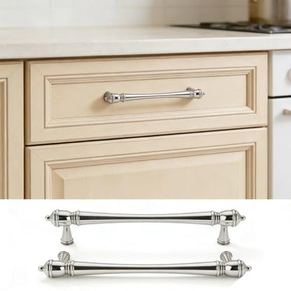 khtumeware 10 Pack 3 inch(76mm) Hole Center Virbant Polished Chrome Cabinet Pulls Heavy-Duty Solid Cabinet Hardware Drawer Pulls Hardware Suitable for Kitchens bathrooms and Dressing Tables - color: Polished Chrome, size: 3inch(76mm) hole center
