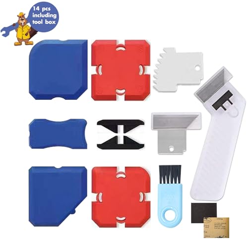 Silicone Profiling Kit, Professional Silicone Profiling Tool, Caulking Tool kit with Sealant Finishing Tools and Caulk Removal Tools - size: Silicone Profiling Kit with sandpaper