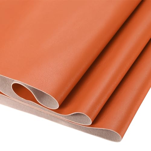 DMiotech 1 Pack 14 Inch x 53 Inch Faux Leather Sheet Furniture Cover Napa Skin Orange PU Leather Roll for Handmade DIY Craft Projects - color: Orange