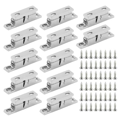 MDEOOSKY 12Pcs 2 inch 50mm Double Ball Tension Roller Catch Latch, Zinc Alloy Ball Catch Omitfu Set with Screws, Corrosion Resistance Ball Catch Tension Latches for Cabinet Wardrobes