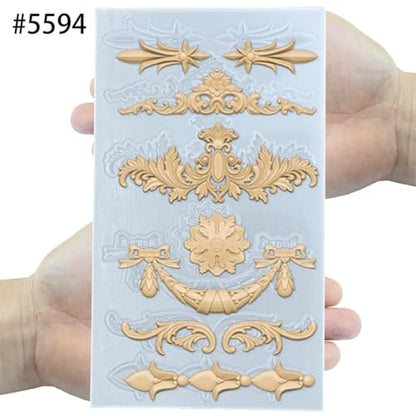 Silicone Mold for Polyclay Air Dry Clay Plaster Crafts Rococo Bow Swag - color: Swag Accents #5594