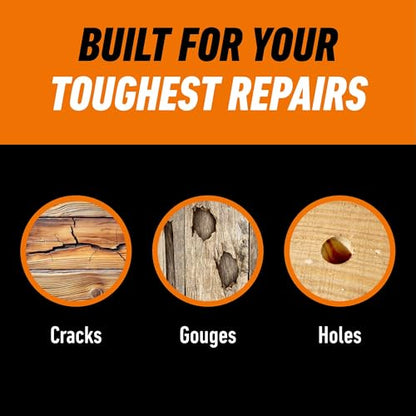 Gorilla All Purpose Wood Filler, Natural Finish, 16 Ounce Tub (Pack of 4) - Water Resistant for Indoor or Outdoor Projects and Repairs - size: 16 oz Tub (4-Pack)
