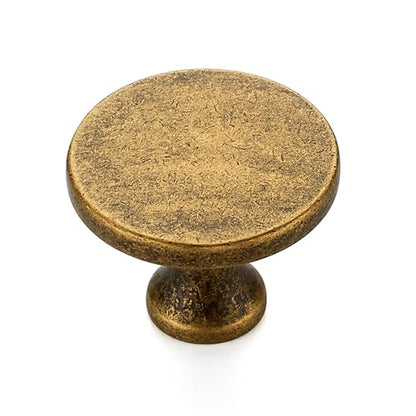 Ravinte Antique Brass Round Kitchen Cabinet Knobs Pulls 1-1/4 Inch 30 Pack - color: Antique Brass