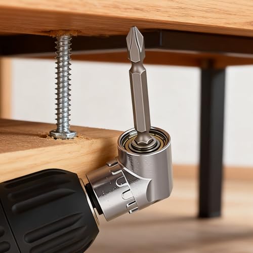 Right Angle Drill Driver, 105 Degree Adapter for Electric Drill, Screwdriver, and DIY Home Projects（Silver） - color: Silver