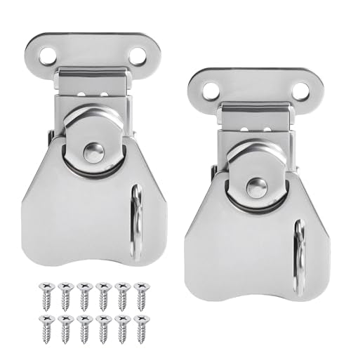 2 Pcs Butterfly Twist Latch, Small, Silver, 304 SS, 2.07" X 1.52" - size: Stainless Steel with Keyhole