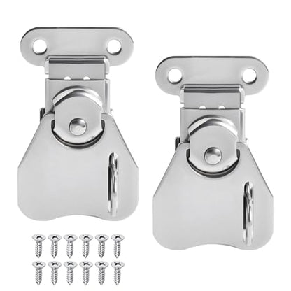 2 Pcs Butterfly Twist Latch, Small, Silver, 304 SS, 2.07" X 1.52" - size: Stainless Steel with Keyhole