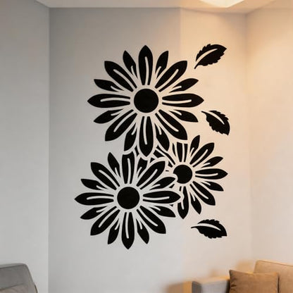 TIAMECH A4 Reusable Rustic Sunflower Floral Stencil for Painting - style: Rustic Sunflower Floral