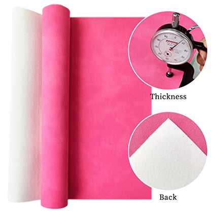 Pink Soft Faux Suede Fabric 30x135cm Synthetic Faux Leather Frosted Leatherette for Hair Bows Earrings Jewelry Making - color: Pink