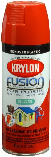 Krylon K02332001 Gloss Fusion for Plastic, 12 oz., Sun Dried Tomato - color: Sun Dried Tomato