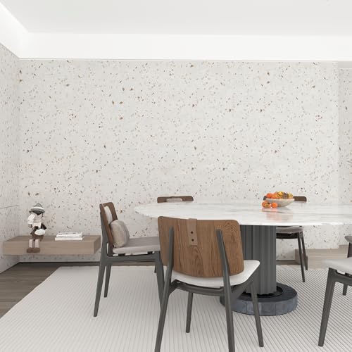 Boobest Cream Terrazzo Marble Contact Paper for Kitchen Countertop Laminate - color: Cream, size: 23.6" x 196.8"