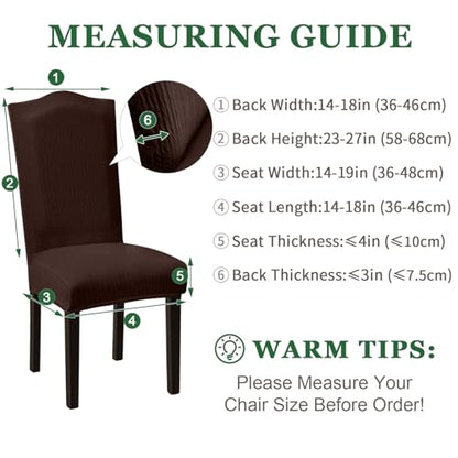 Sufdari Dining Room Chair Covers Set of 4, Non-Slip Spandex Kitchen Parsons Chair Slipcovers for Dining Room, Hotel (Extra Large) - color: .Coffee, size: XL-4 PC