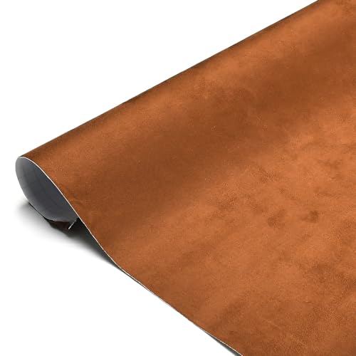 Suede Fabric Car Vinyl Wrap Sticker Sheet, 29.53"x60", Brown - color: Brown, size: 29.53" x 60"