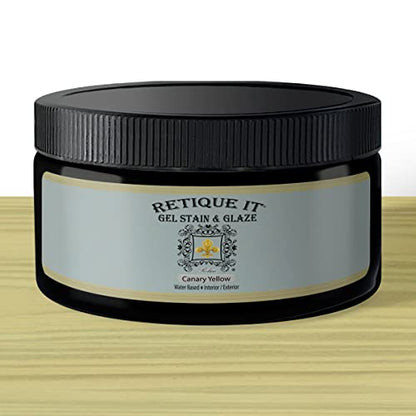 Water-Based Gel Stains by Retique It (8 Ounce Stain, 96 Canary Yellow) - color: 96 Canary Yellow, size: 8 Ounce Stain