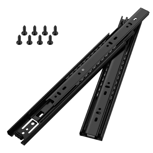 Full Extension Drawer Slides 12 Inch 1 Pairs Side Mount Metal Ball Bearing Drawer Slides Rails,10 12 14 16 18 20 22 Inch 100 LB Load Capacity Cabinet Wardrobe Slider Kitchen Glides - size: 12 Inch