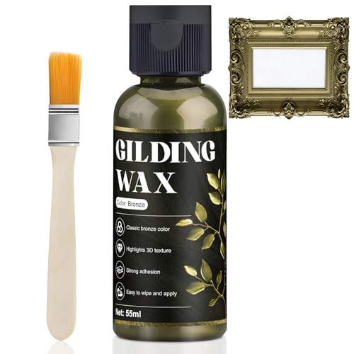 JAOJAO Bronze Gilding Wax, 55ml Metallic Polish Paste with Brush