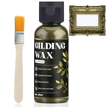 JAOJAO Bronze Gilding Wax, 55ml Metallic Polish Paste with Brush
