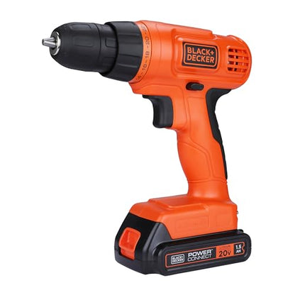 BLACK+DECKER 20V MAX Drill & Home Tool Kit, 34 Piece (BDCD120VA), Orange