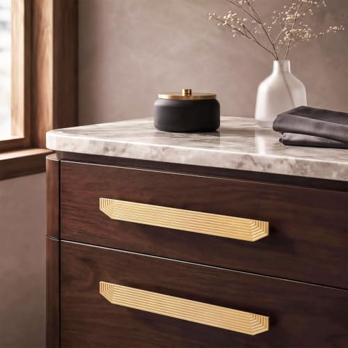 BaiNong 10 Pack Gold Drawer Pulls 9.8" Cabinet Handles Traditional Retro - color: 10 Pack 9.8" Polygon