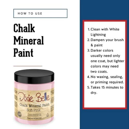 Dixie Belle Paint Company Chalk Mineral Paint - Soft Pink (8oz) - color: Soft Pink, size: 8 Fl Oz (Pack of 1)