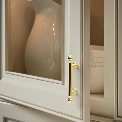 YAGU 6 Pack Brushed Brass Kitchen Cabinet pulls 3 Inch(76mm) Hole Center Solid Satin Gold Dresser Drawer Handles Furniture Hardware for Cupboard Wardrobe Closet Vanity - color: Brushed Brass, size: 6 Pack, style: 3''/76MM Hole Center