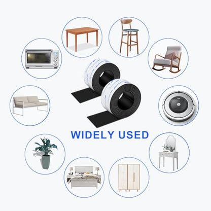 Rubber Feet 2 Rolls, Adhesive Rubber Pad, Non Slip Pads for Furniture and Electronics 1x40 inch - size: 2 Rubber Rolls 1x40 inch