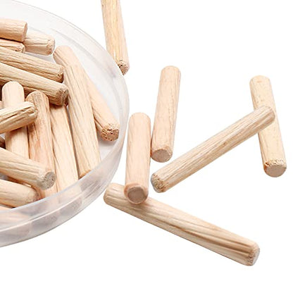 120Pcs 1/4"x2" Hardwood Fluted Dowel Pins for Woodworking DIY - size: 1/4" x 2"