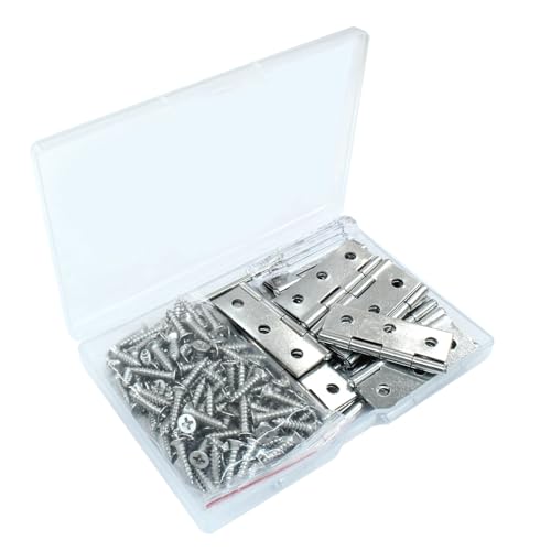 20 Pack 2 Inch Steel Butt Hinge, with Screws Craft DIY - size: 2 Inch