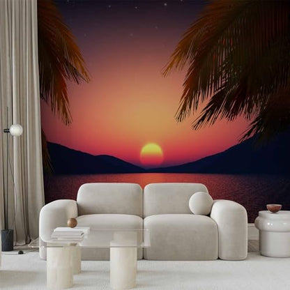 artgeist - Peel and Stick Wall Mural, Living Room Tropical Island 96x69 in - color: #13, size: 69"x96"