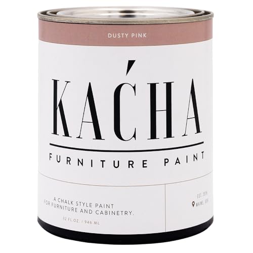 Kacha Furniture Paint | Dusty Pink Chalk Style Paint for Furniture, Cabinets, and Crafts | Quart - 32 oz | Dusty Pink | Low VOC | Matte | (Topcoat Required) - color: Dusty Pink, size: 32 Fl Oz (Pack of 1)