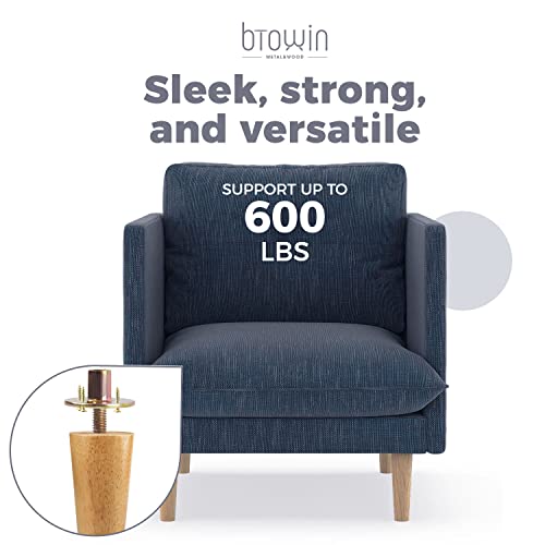 12 inch Solid Wood Tapered Furniture Legs Set of 4 with 5/16" Bolts - color: Natural Wood Color, size: 12" (30cm)