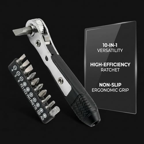 Mini Ratchet Screwdriver Set, 1/4 Inch Drive Right Angle Ratchet Wrench