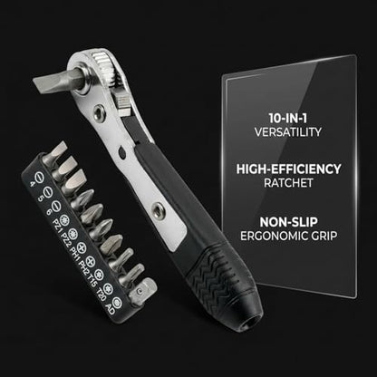 Mini Ratchet Screwdriver Set, 1/4 Inch Drive Right Angle Ratchet Wrench