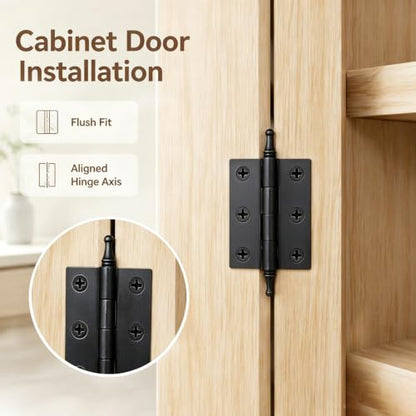 2 Inch Folding Butt Hinges, Matte Black, 2Pcs - color: Matte Black, size: 2 Inches