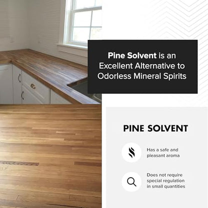 RMP Finishes Pine Solvent, Natural Alternative to Odorless Mineral Spirits, Oil and Paint Thinner, Degreaser, Brush Cleaner, 1 Gallon - size: 128 oz.