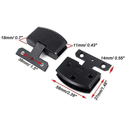 4 Pcs Glass Doors Hinge Cupboard Showcase Wine Cabinet Clamp Ambry Gate Hinges Replacement Parts - color: Black（K846-4PCS)