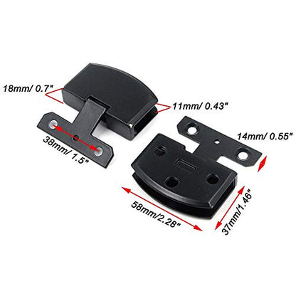 4 Pcs Glass Doors Hinge Cupboard Showcase Wine Cabinet Clamp Ambry Gate Hinges Replacement Parts - color: Black（K846-4PCS)