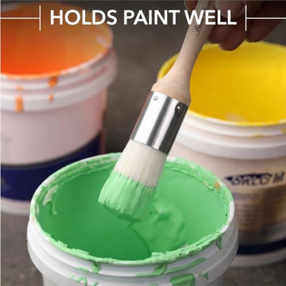 Bates- Round Paint Brush, 1 Inch, Soft Synthetic Bristles