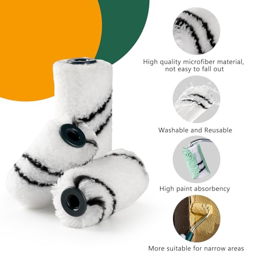 20 Pack 2 Inch Mini Paint Roller Cover, 3/8 Inch Nap - size: 2 Inch, 20 Pack