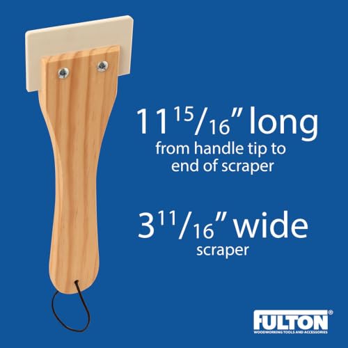 Fulton Veneer Scraper with Beveled Edges and Hardwood Handle for Applying