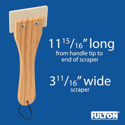 Fulton Veneer Scraper with Beveled Edges and Hardwood Handle for Applying