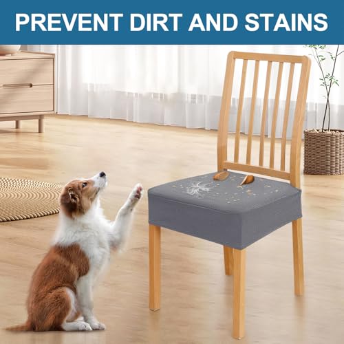 Smiry Waterproof Seat Covers for Dining Room Chairs, Set of 2 - color: Grey, size: Set of 2