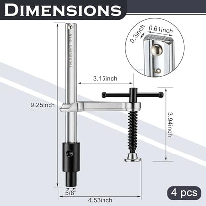 4 Pack Welding Table Clamp with T-handle, Max Opening 6-1/2 Inch