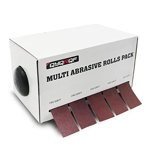 Emery Cloth, 5 Grits Abrasive Sandpaper 150 240 320 400 600 Grits - size: 5roll8m