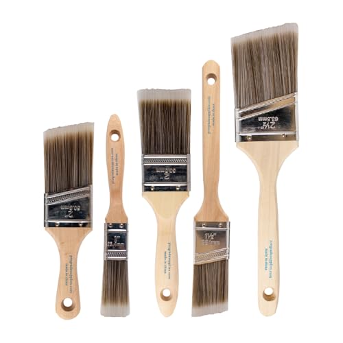 Pro Grade Paint Brushes, Paint Brush Set for Walls, Trim & Stain, 5-Piece