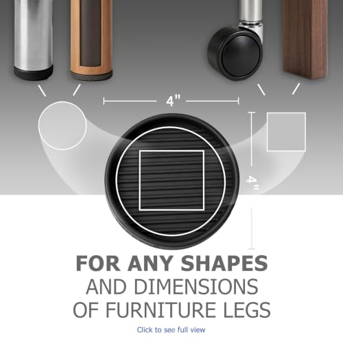 Non Slip Furniture Pads for Hardwood Floors -Yelanon 4Pcs 4” Coasters Cups - color: 4pcs4"round Black