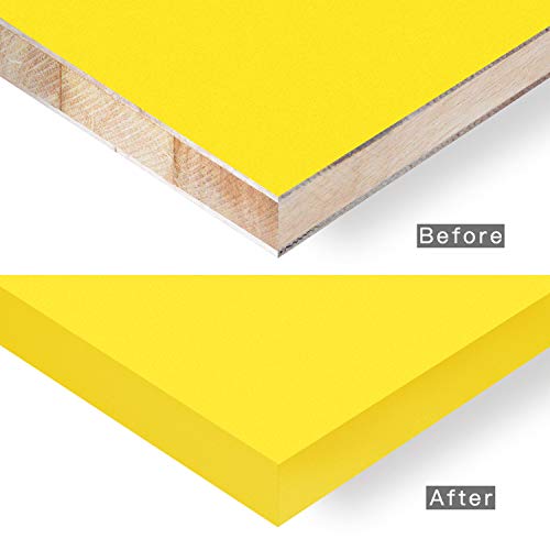 PVC Edge Banding, 1" x 25ft Non Glued Chrome Yellow Edge Banding for Table Cabinet Furniture Trim - color: Yellow, size: 1 Inch