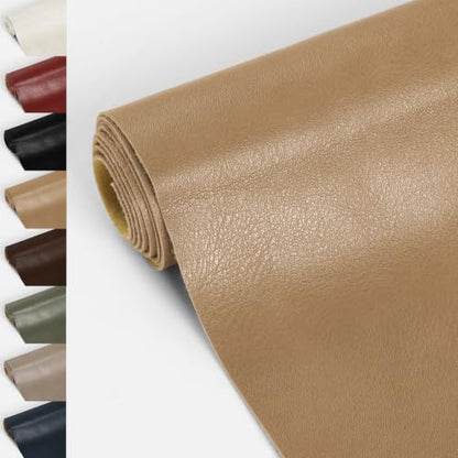 Faux Leather 1.00mm Upholstery Fabric by the Yard 15 Yard Light Tan - color: Light Tan, size: 15 Yard