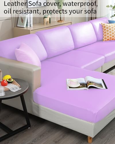Large Soft Leather Fabric 8mm Thick 54"x36" 1 Yard Pre-Cut PU Leather， Marine Vinyl,for Luxury Furniture, Pet Beds & DIY Crafts, Craft Projects, Sofa - Heavy-Duty Indoor/Outdoor Use (Light Purple) - color: Light Purple